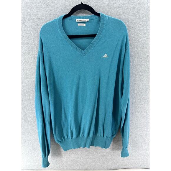 Peter Millar Men’s XL Cashmere Cotton Blend Vneck Lightweight Sweater Pullover - Picture 1 of 9